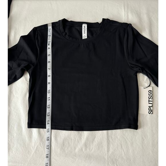 Splits59 Black Air Weight Long Sleeve Crop Top - Picture 8 of 8